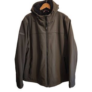 Tommy Hilfiger Jacket XXL Mens Softshell Sherpa Lined Olive Green